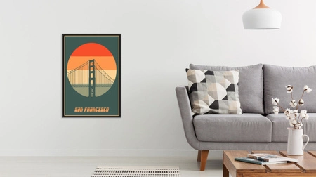 Golden Gate Bridge Poster 70x100 gerahmt Fine Art Print perfekte Dekoration für Wohnzimmer oder Schlafzimmer