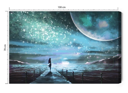 Bild auf Leinwand Meer im Fantasy-Stil 100x70 cm zeitlose Dekoration jedes Interieurs ausdrucksstarke Farben hohe Qualität der Verarbeitung