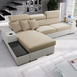 Ecksofa mit Schlaffunktion Provo creme / weiß linkes Ecksofa mit Bettkasten und Funktionserweiterung