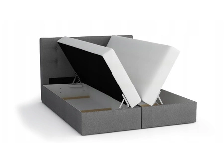 Continentalbett Flint 180x200 grau im modernen skandinavischen Stil mit gestepptem Kopfteil