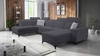 Ecksofa mit Schlaffunktion Kelly Sleek VI graphit rechte Seite modernes Design Ecksofa für Wohnzimmer mit verstellbaren Kopfstützen