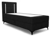 Boxspringbett Norco 80x200 schwarz stilvolles Bett mit Bettzeug Lagerung Beleuchtung im Kopfteil fügt eine einzigartige Note