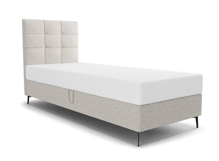Boxspringbett Irvine 80x200 Esche grau Stilvolles Bett mit Bettzeugablage und hohem Kopfteil besticht durch sein elegantes Design