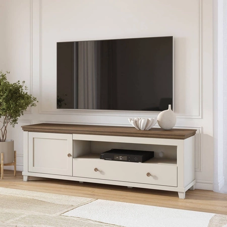 TV Schrank Evora 181 cm beige / Eiche dunin elegantes Design wird Liebhaber von ausdrucksstarken Interieurs begeistern