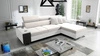 Ecksofa mit Schlaffunktion Dafni Elfenbein/Weiß rechtsseitig aus Samt bietet Komfort und Funktionalität während der täglichen Erholung