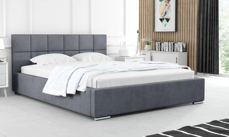 Polsterbett Costa 180x200 grau stilvolles Bett mit Bettzeugablage komfortables Kopfteil besticht durch sein elegantes Design