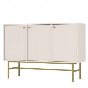Kioto III Kommode 125 cm beige minimalistische Form ideale Kommode für ein Schlafzimmer Wohnzimmer oder Jugendzimmer stabiler Goldrahmen