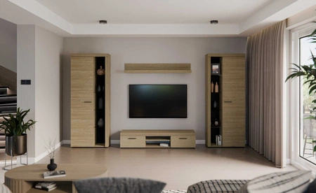 Wohnwand Rene XL Eiche geölt Perfektes Hängeelement für Liebhaber moderner Einrichtungen mit elegantem Charakter