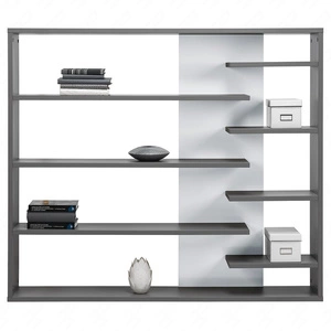 Yugo Bücherregal in Esche/Weiß Glanz modernes und funktionelles Möbel für das Wohnzimmer, Jugendzimmer oder Büro