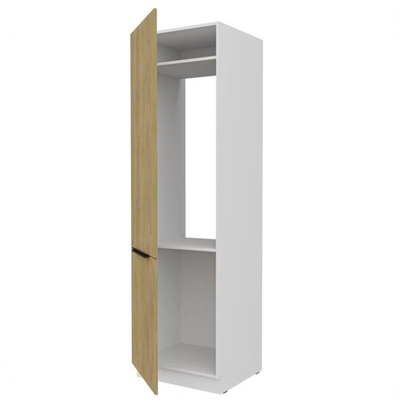 Küchenhochschrank für Einbaukühlschrank Cremona 60 LO-210 2F Metallgriffe feuchtigkeits- und beschädigungsbeständiger Schrank