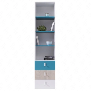 Bücherregal mit Schubladen Niko 45 cm weiß / Eiche / marine ideal für das Jugendzimmer sehr brauchbar und geräumig modernes Design