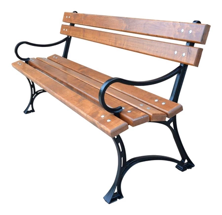 Gartenbank 150 cm FIEM-02-LKZP-150 Royal Gusseisen mit Rückenlehne Erlenholz lackiert