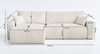 Ecksofa mit Schlaffunktion Fiesta XL hellbeige universal in Konfiguration Ecksofa mit Bettzeugablage weicher Plüschstoff