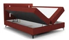 Boxspringbett Norco 160x200 dunkelrot stilvolles Bett mit Staukasten Beleuchtung im Kopfteil fügt eine einzigartige Note