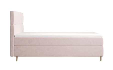 Boxspringbett Bing 90x200 puderrosa im modernen skandinavischen Stil mit gepolstertem Kopfteil Bett mit Staukasten