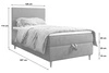 Boxspringbett Bing 120x200 beige im modernen skandinavischen Stil mit gepolstertem Kopfteil Bett mit Staukasten