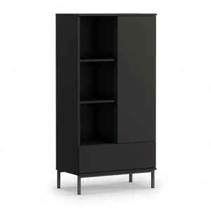 Regal Tutti 70 cm schwarz minimalistisches Design einfache Form der Möbel auf einem Metallsockel unterstützt geräumige Schublade zu öffnen