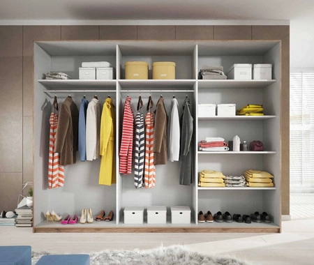 Schiebeschrank Galaxy 270 cm san remo dark geräumiger schrank mit spiegel in moderner form, ausgestattet mit aluminiumtüren