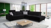 Ecksofa mit Schlaffunktion Kelly Sleek IX schwarz rechts elegantes Ecksofa mit bequemen Armlehnen und verstellbaren Kopfstützen