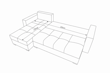 Ecksofa mit Schlaffunktion Aldo schwarz linke Seite garantiert den höchsten Komfort und Funktionalität