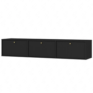 Kioto IV RTV-Wandschrank 180 cm schwarz graphit stilvolles Design mit zeitlosen Farben Türen öffnen nach unten