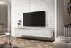 TV-Lowboard Luxury 175 cm Weiß Minimalistisches Design Korpus verziert mit einer goldenen Leiste begeistert Liebhaber eleganter Arrangements