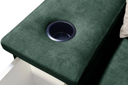 Ecksofa mit Schlaffunktion Alcamo grau/schwarz rechts elegantes und stilvolles Ecksofa mit einer ausziehbaren praktischen Schublade an der Seite des Möbels