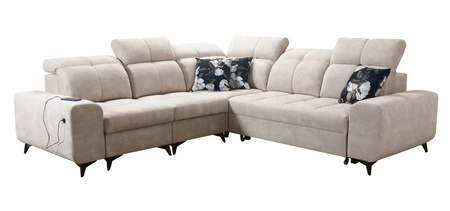 Ecksofa mit Schlaffunktion Buffalo III beige links komfortables Ecksofa mit ästhetischer Verarbeitung mit Bettzeugcontainern