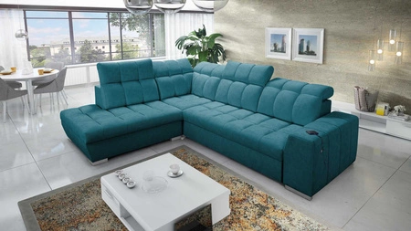 Ecksofa mit Schlaffunktion Luigi VII türkis linkes Komfort-Ecksofa in moderner Form