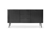 Zoya 168 cm schwarz Kommode elegantes Design ovale Form auf Metallbeinen geschmackvoll geriffelte Front gesetzt