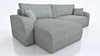 Ecksofa mit Schlaffunktion Fiesta XL hellgrau universal Ecksofa mit Bettzeugablage stilvoller Cordstoff