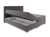 Boxspringbett Sarona 140x200 schwarzes im modernen skandinavischen Stil mit markantem Kopfteil