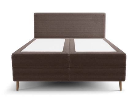 Boxspringbett Totti 140x200 braun stilvolles Bett mit Bettzeug Lagerung dreidimensionalen Stoff mit ausdrucksstarken Streifen