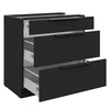 Stehender Küchenschrank mit Schubladen Schwarz 80 D 3S BB Metallkantengriff feuchtigkeits- und beschädigungsbeständiger Schrank