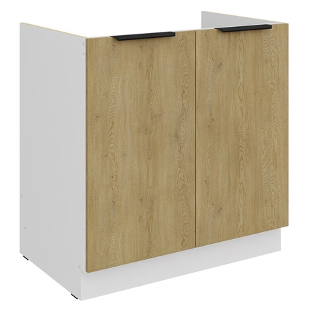 Küchen spülenschrank Cremona 80 ZL 2F BB feuchtigkeits- und beschädigungsbeständige Metallkantengriffe