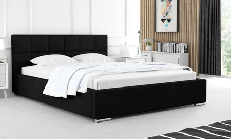 Polsterbett Costa 160x200 schwarz stilvolles Bett mit Bettzeugablage komfortables Kopfteil besticht durch sein elegantes Design