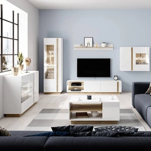 Möbel-Set Adria II weiß glänzend / Eiche Enkel modernes Design wird perfekt in jedes Interieur passen