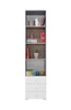 Regal mit Schubladen Epsilon 45 cm Beton / weiß / Eiche ideal für Jugendzimmer nutzbar Bücherregal modernes Design