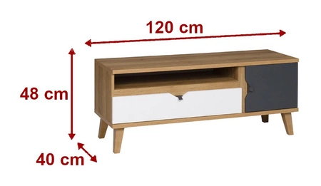Möbelset Memone goldene Eiche / weiß / graphit modernes Design stilvolles Möbelset für Jugendzimmer im skandinavischen Stil