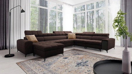Ecksofa mit Schlaffunktion Bolmso VIII braun links elegantes und bequemes Ecksofa mit Schublade ideal für geräumige Innenräume