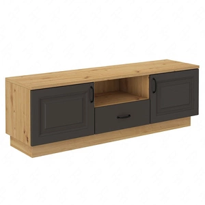RTV Schrank Style 150 cm Eiche artisan / grau graphit klassisches Design stilvoll gefräste Fronten Metallgriffe