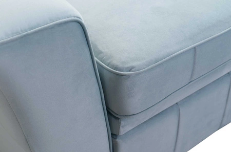 Ecksofa mit Schlaffunktion Rava IV gelbes Ecksofa aus Samt rechts Komfort für den täglichen Aufenthalt Container für Bettzeug