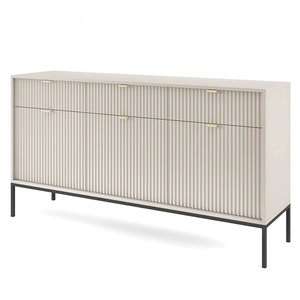 Kommode mit Schubladen Lovro 154 cm beige modernes Design wird die Liebhaber von markanten Interieurs begeistern