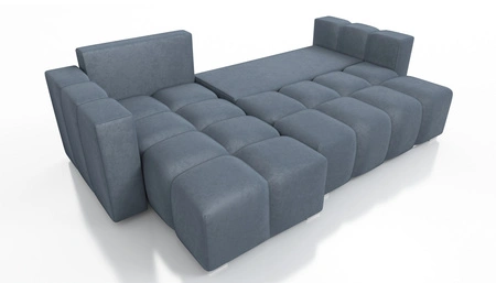Ecksofa mit Schlaffunktion Linco hellbeige Universal Ecksofa mit modernem Design aus weichem Plüschstoff