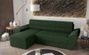 Ecksofa mit Schlaffunktion Fogu II grün linke Seite stilvolles Ecksofa mit bequemen Armlehnen und Bettzeugcontainer