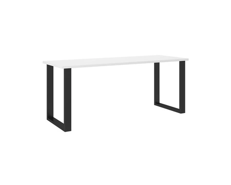 Taunton Tisch 185x67 cm weiß/schwarz schlichte Form des Möbels, angereichert mit stilvollen schwarzen Beinen im Loft-Stil, auslaufsichere Platte