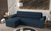 Ecksofa mit Schlaffunktion Fogu II blau linke Seite stilvolles Ecksofa mit bequemen Armlehnen und Bettzeugcontainer