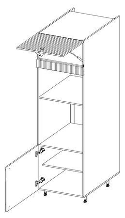 Chevron 60 DPM-215 2F Küchenschrank für Einbau-Mikrowelle und Backofen, resistent gegen Dampf, hohe Temperaturen und Verschüttungen