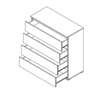 Kommode Simple 92 cm puderrosa Funktionsmöbel für Mädchenzimmer einfaches Design