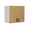 Hängeschrank mit Türen Makana 80 cm hellgrau / Eiche handwerklich funktionelles Möbelstück für das Büro Büro oder Jugendzimmer